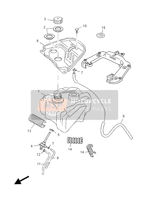 Yamaha YN50 2015 Depósito de combustible para un 2015 Yamaha YN50